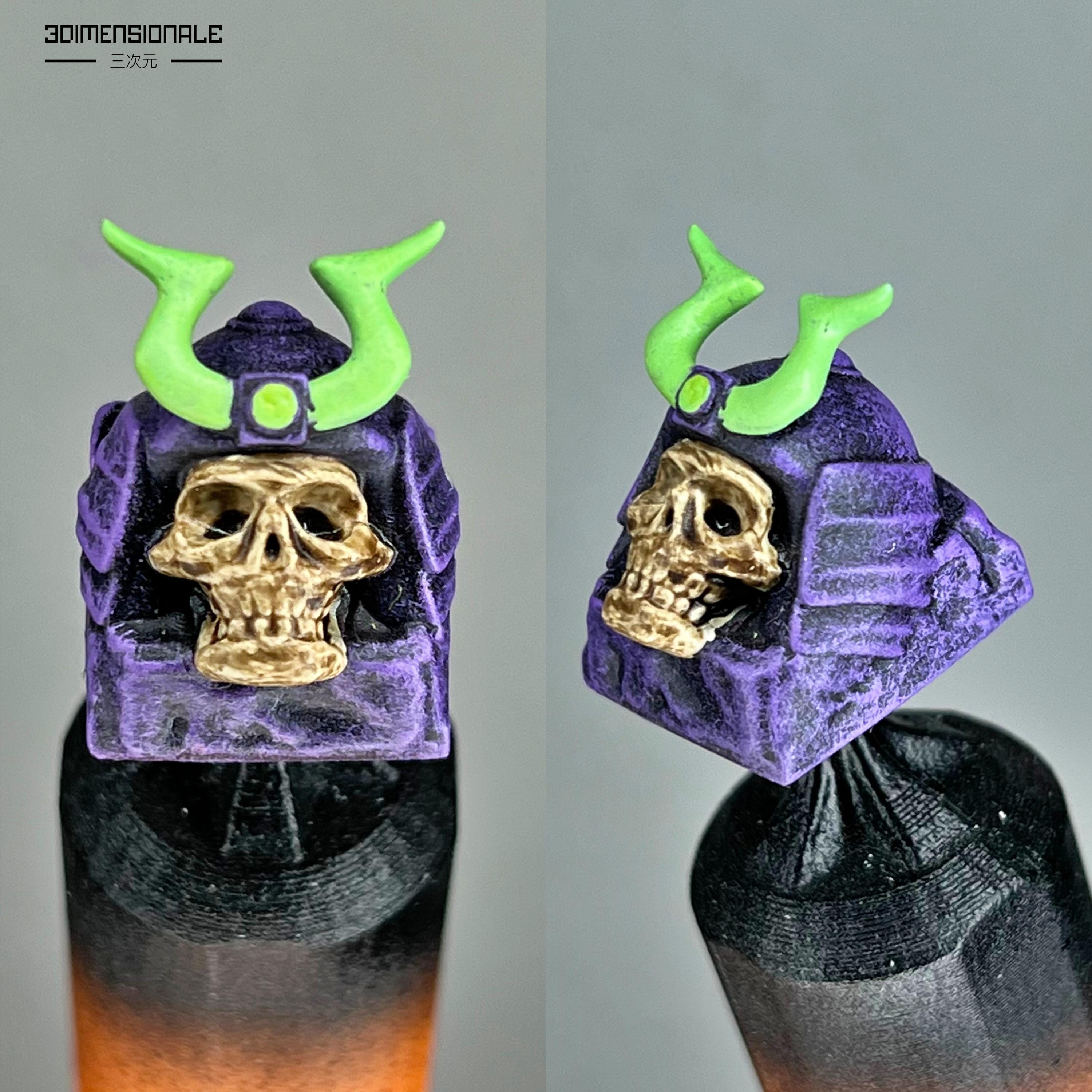 Samurai Skull Artisan Keycap – Kabuto Keyboard Key, Cherry MX