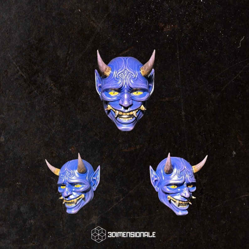 Set Oni Mask Wall Decoration Hannya Mask Japanese Oni Etsy