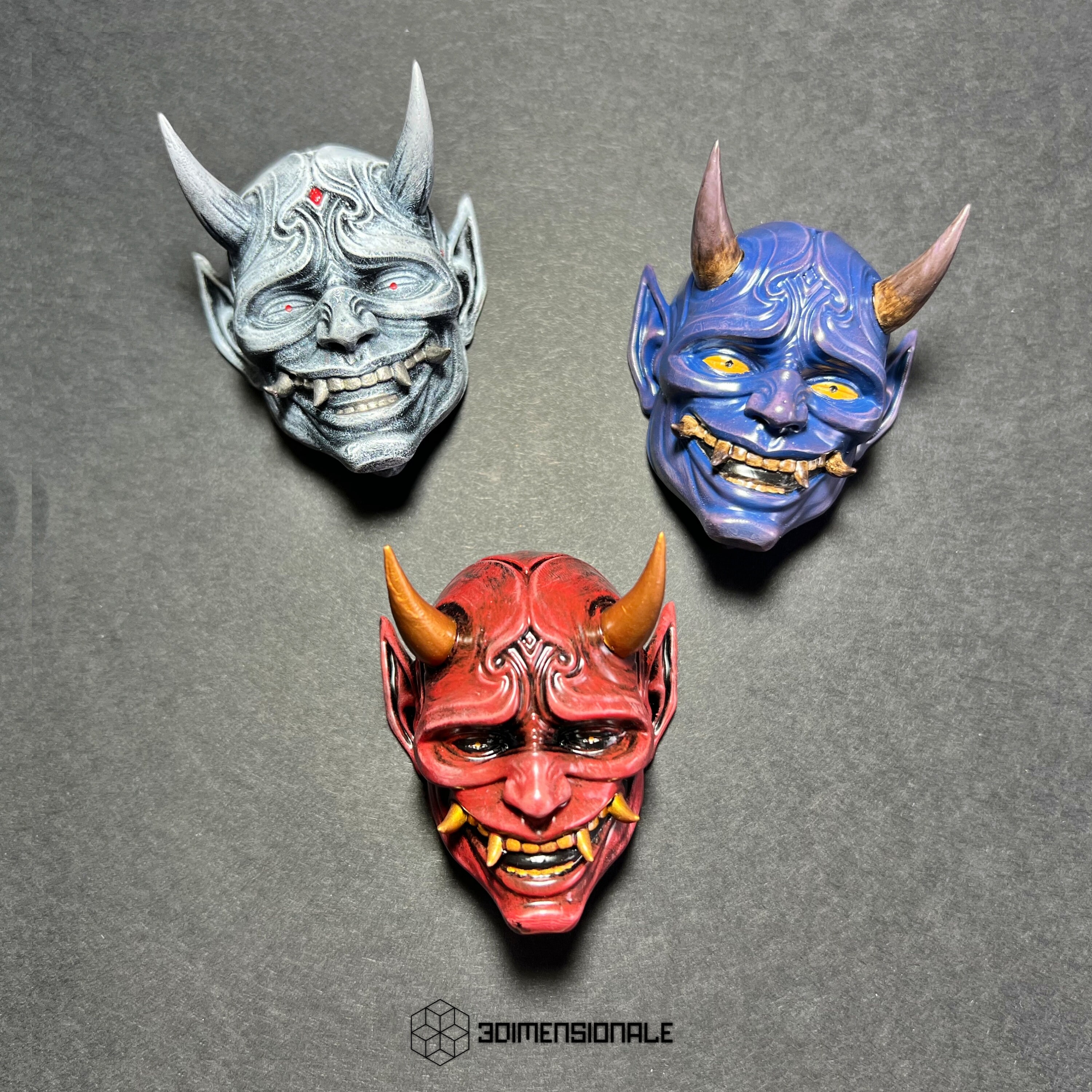 Set Oni Mask Wall Decoration Hannya Mask Japanese Oni Etsy UK