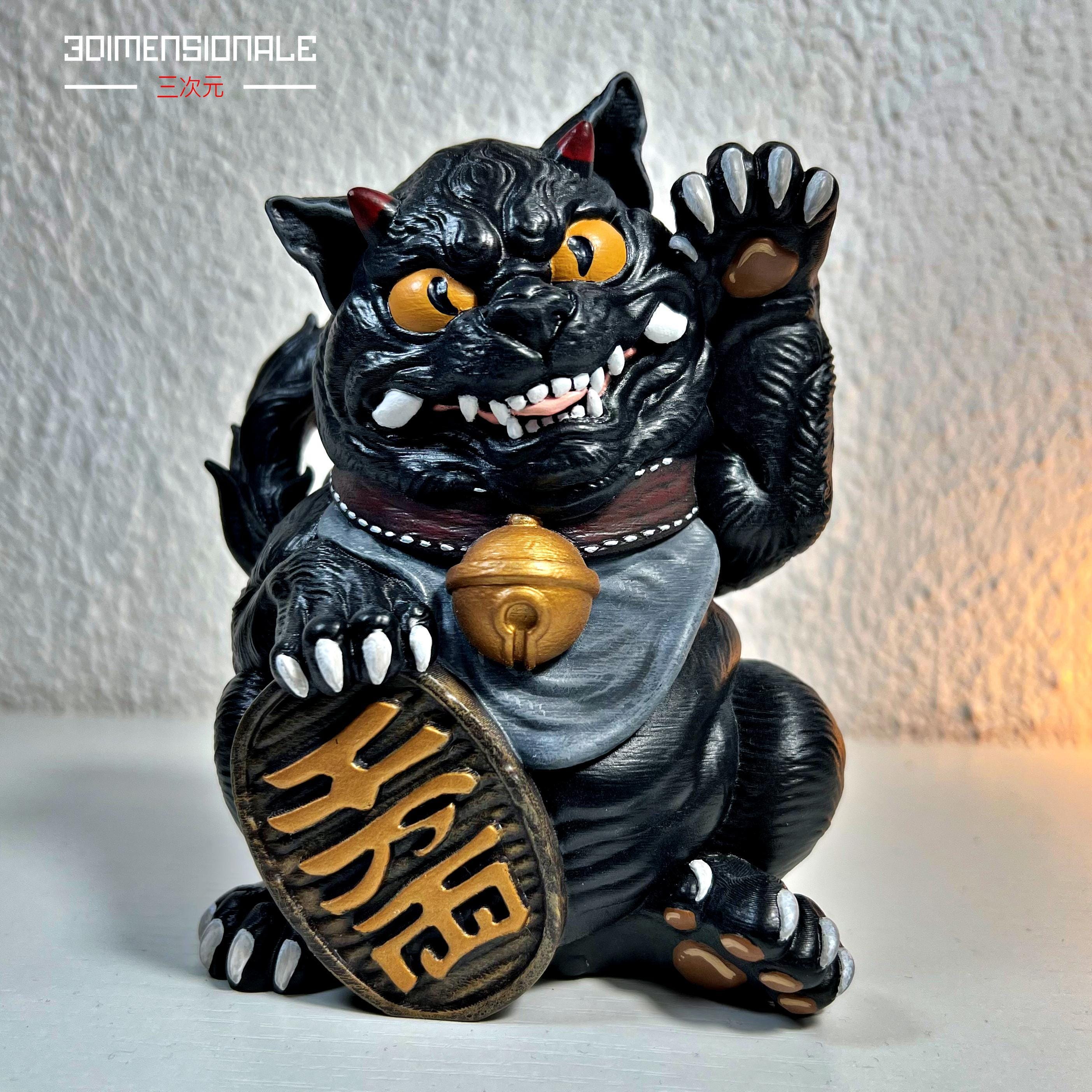 【新品未開封】黒焔猫 NAGOYA TOY CARNIVAL lemaotoy Maneki Neko Nekomata Statue – Japanese Lucky Cat Figurine, Hand