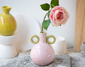 Ceramic flower vase | Handmade vase | Decorative vase | Purple vase with pepitas | Unique design | Home deco |