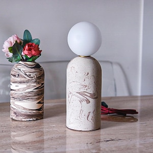 Ceramic table lamp | Unique bedside table lamp | Minimalistic table lamps | Housewarming gift | Bedside lamp