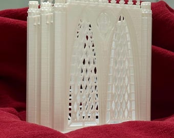 Archivo de impresión 3D del portabrochas de maquillaje de catedral gótica