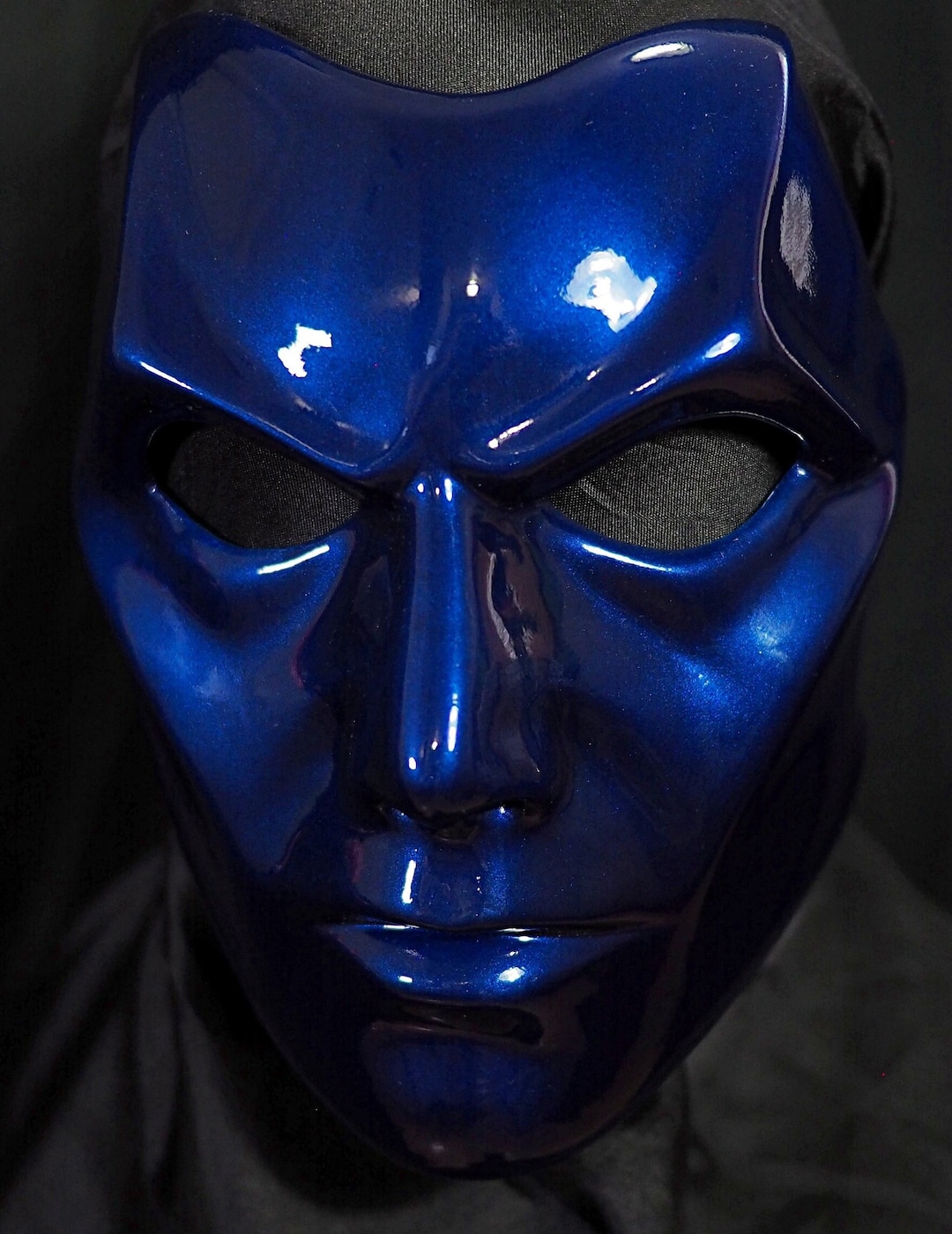 Metallic Blue Costume Masquerade Mask the Archon. Deep Cobalt Blue ...