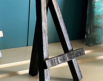 Miniature Wood Easel Set: 5" Raw or Black Display Stands