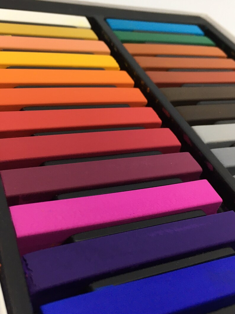 24 Artist's Pastels Set of Square Colored Chalk Sticks 24 Assorted Chalk Pastel Colors Artist