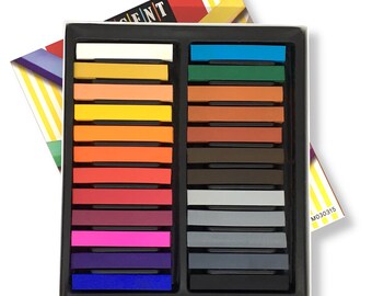 24 Artist's Pastels Set of Square Colored Chalk Sticks 24 Assorted Chalk Pastel Colors Artist Pastel Sticks Great Gift For Artists