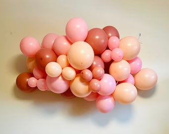 balloon cloud | pink blush dusty rose balloon garland | Boho Bridal Shower Decor | First Birthday Party decor | Balloon Arch | peaches cream