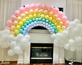 Pastel Rainbow Balloon Arch, DIY rainbow balloon arch kit, unicorn birthday party, pastel, rainbow birthday party, rainbow baby shower