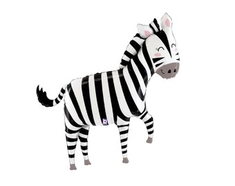 50” foil zebra balloon, safari party decorations, wild one, jungle party decorations, two wild, giant jumbo balloon, wild one party decor