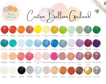Custom Colors, Pick Own Balloon Color, DIY Balloon Garland Arch Kit, Matte Chalk Boho balloon, Biodegradable, Customizable, balloon backdrop