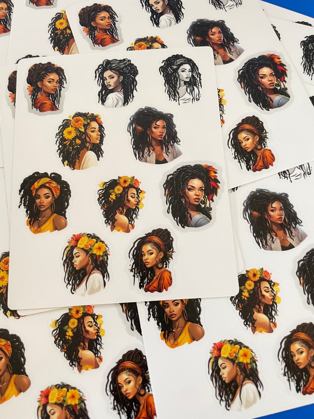 Melanin Sticker Sheet/loc Sticker Sheet/ Black Girl Magic/ Black Girl ...