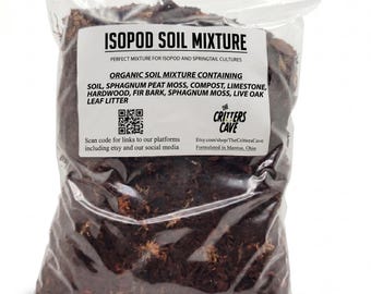 Organic Isopod & Springtail Soil - Contains, Hardwood, Leaf Litter, Fir Bark, And More. Great for Panda Kings, Rubber Duckies, And Woodlouse