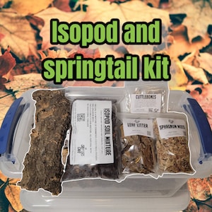 Isopod And Springtail Culture Starter Kit | All In One | 2 Different Sizes | 12"x7" or 16"x13" | 6 QT/15QT | Enclosure | The Critters Cave