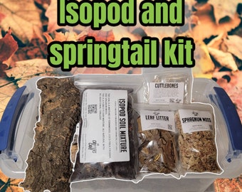Isopod And Springtail Culture Starter Kit | All In One | 2 Different Sizes | 12"x7" or 16"x13" | 6 QT/15QT | Enclosure | The Critters Cave