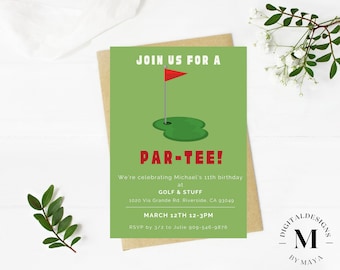 Mini Golf Birthday Invitation: Printable Party Template (Digital Invitation)