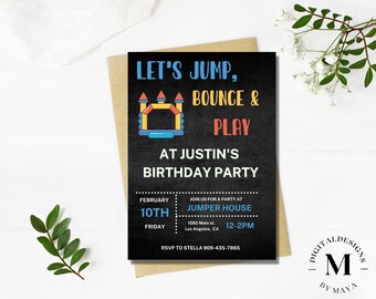 Bounce House Birthday Party Invitation: Editable Jump Park Invite (PDF)
