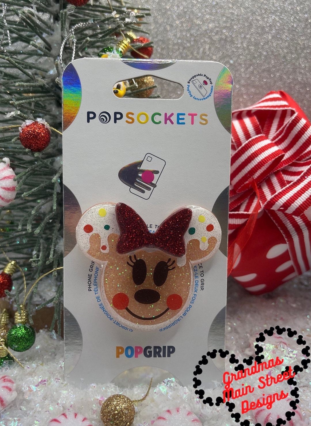 Gingerbread Minnie Inspired Popsocket ®/phone Grip/badge Reel/keychain ...
