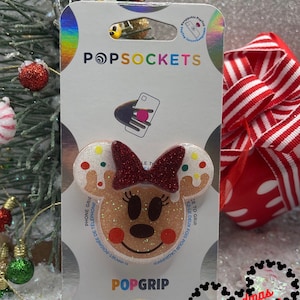Gingerbread Minnie Inspired PopSocket ®/Phone Grip/Badge Reel/Keychain