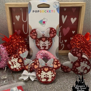 Mickey & Minnie Valentines Inspired PopSocket ®/Phone Grip/Badge Reel