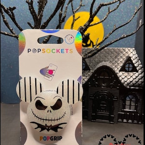 GLOW! Jack Skellington Inspired  PopSocket ®/Phone Grip/Badge Reel