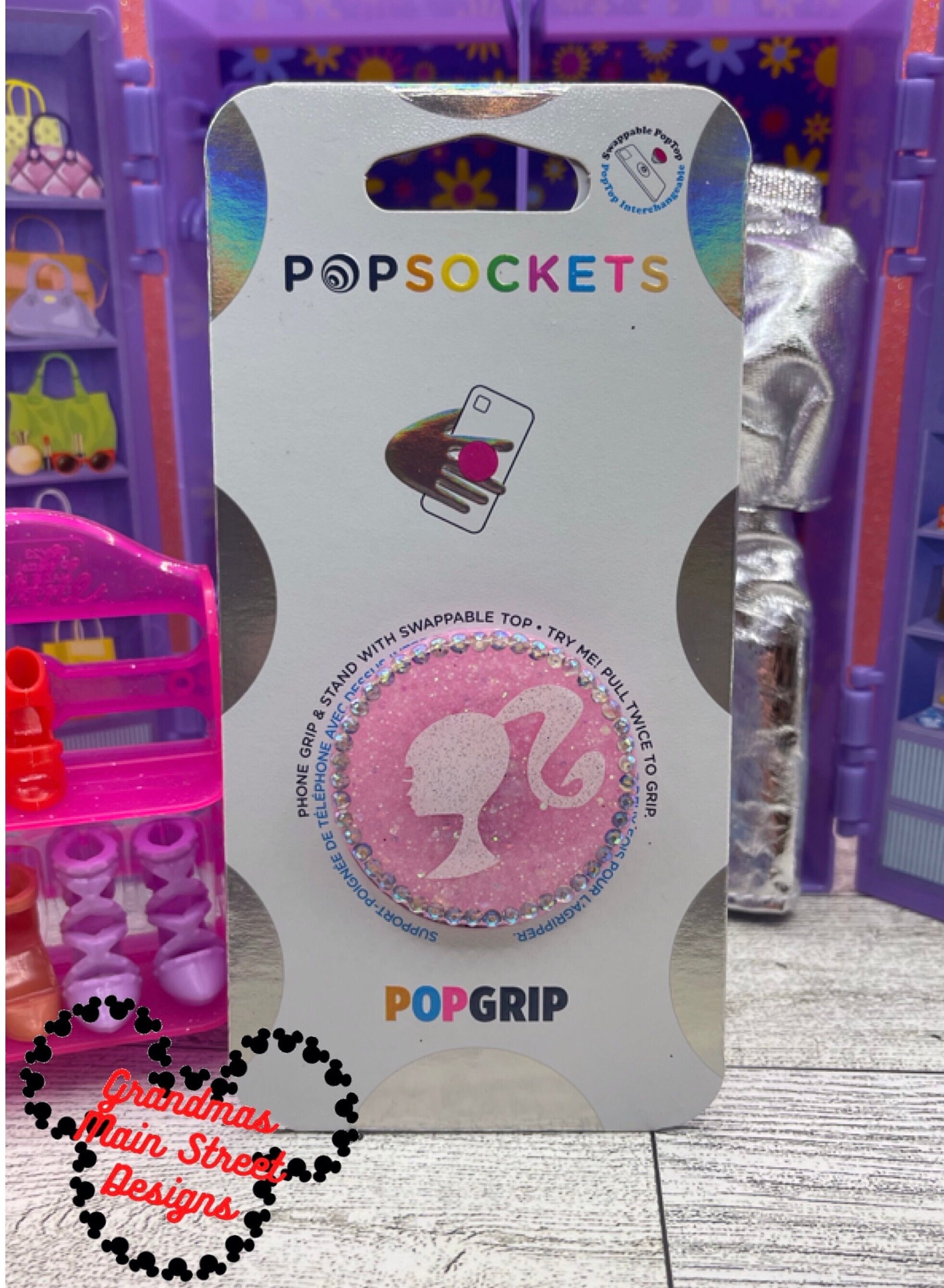 Barbie Icon Inspired Popsocket phone Grip badge Reel Etsy