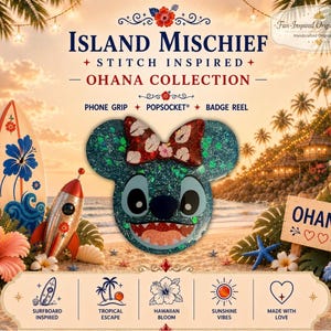 Stitch Inspiriert Disney PopSocket ®/Handy Griff/Abzeichen Reel