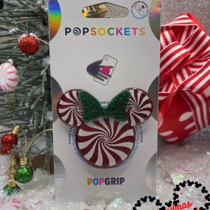 Peppermint  Minnie Inspired PopSocket ®/Phone Grip/Badge Reel