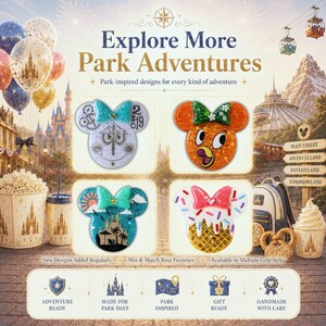 Park Map Memories | Park Adventures Collection Phone Grip | Handmade Resin Phone Grip | Badge Reel image 10