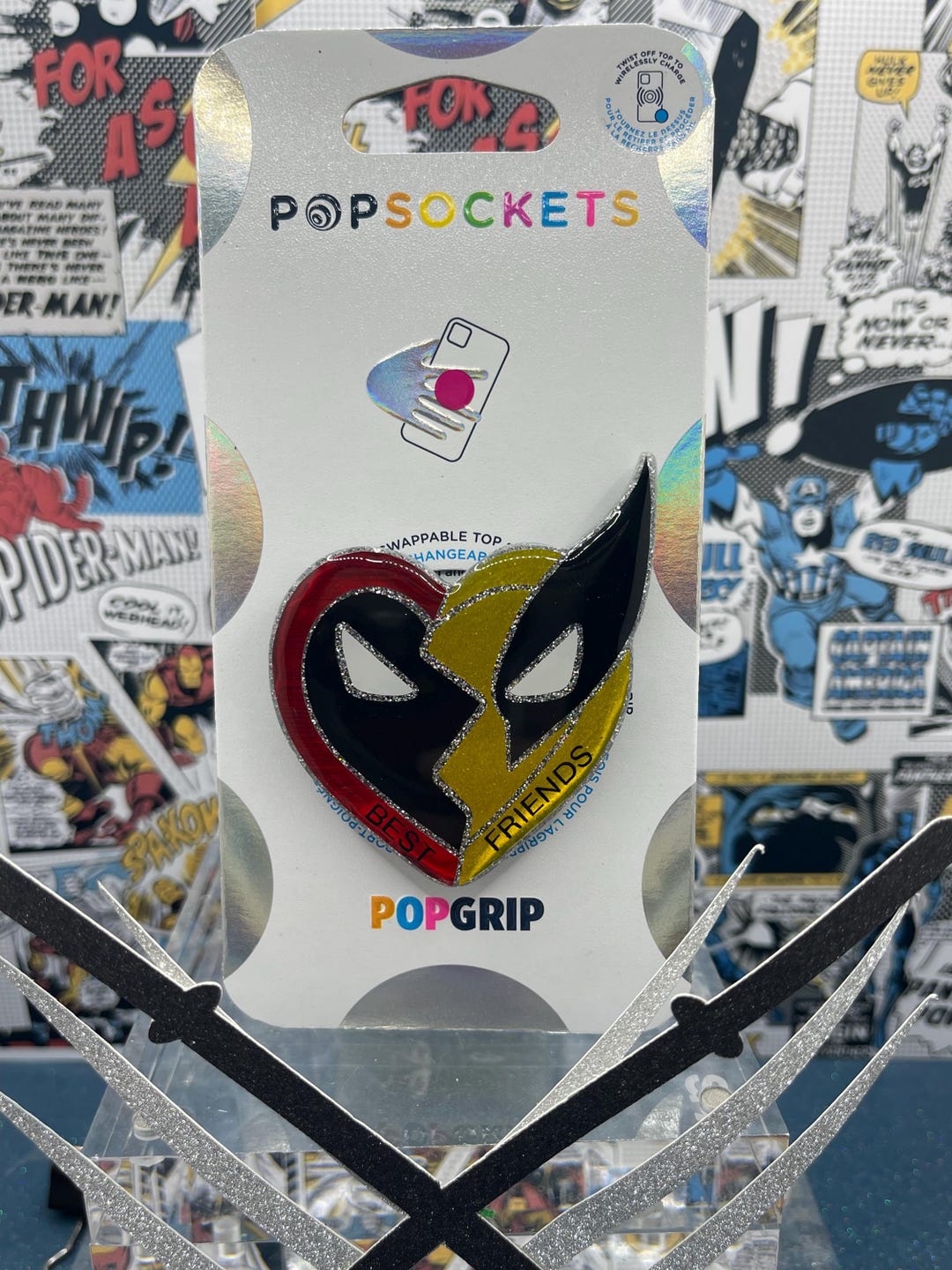Deadpool Popsocket Deadpool X Wolverine Inspired Popsocket/phone Grip/badge Reel - Etsy
