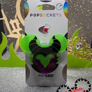 GLOW! Maleficent Inspired Disney PopSocket ®/Phone Grip/Badge Reel
