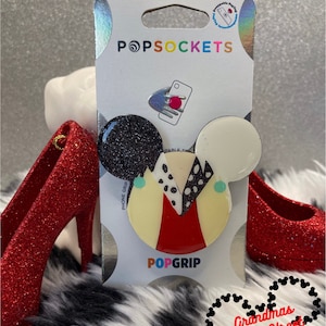 Cruella de Vil Inspired  PopSocket ®/Phone Grip/Badge Reel