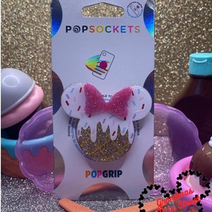 Op Mickey Waffle Cone geïnspireerde PopSocket®/telefoongreep/badgereel