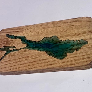 Carte de profondeur du lac de Constance en bois