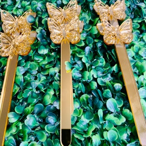 Set of 6 - 3D Butterfly Acrylic Custom Cakesicle,  Candy Apple Sticks, Acrylic Name,