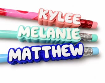 Personalized Name Pencil Toppers – Custom 3D Printed School Pencil Toppers | Back-to-School Accessories