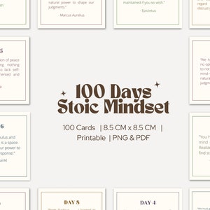 100 cartes stoïciennes | Méditations stoïciennes | Cartes d'affirmation stoïcienne | Cadeau de stoïcisme | Citation de Marc Aurèle | Amour Fati | Stoïcien quotidien