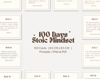 100 Stoic Cards | Stoic Meditations | Stoic Affirmation Cards | Stoicism Gift | Marcus Aurelius Quote | Amor Fati | Daily Stoic