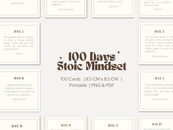 100 Stoic Cards | Stoic Meditations | Stoic Affirmation Cards | Stoicism Gift | Marcus Aurelius Quote | Amor Fati | Daily Stoic