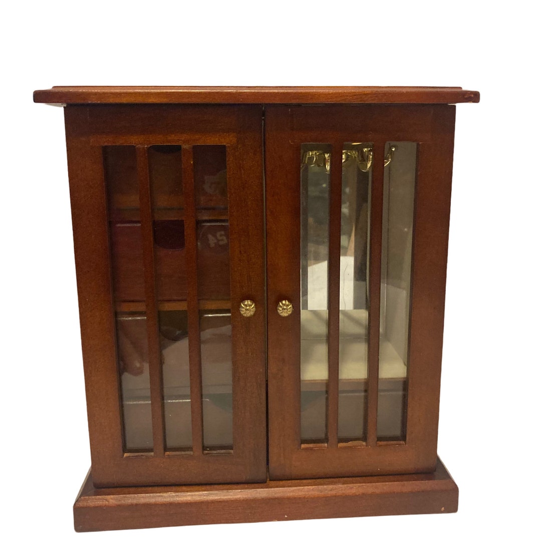 Beautiful Retro Double Door Wooden Jewelry Box Etsy