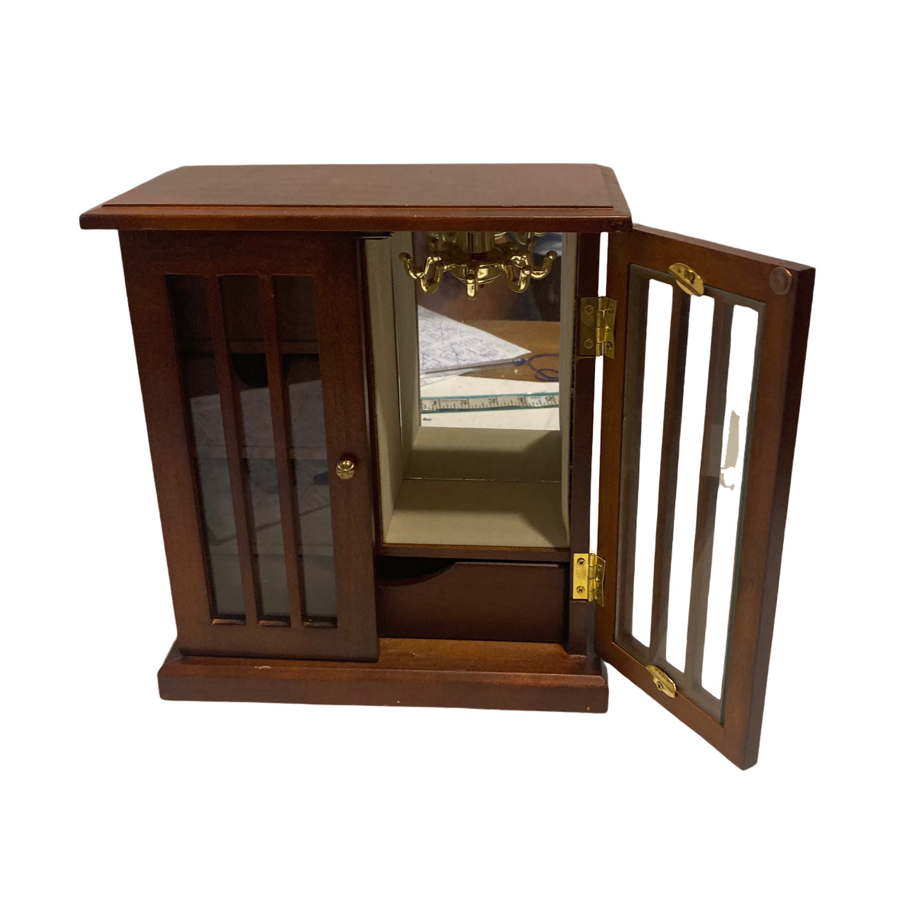 Beautiful Retro Double Door Wooden Jewelry Box Etsy