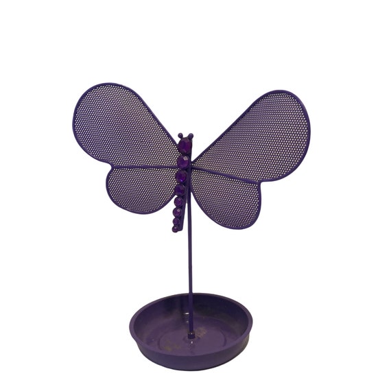 Purple Metal Butterfly Earring Holder Etsy