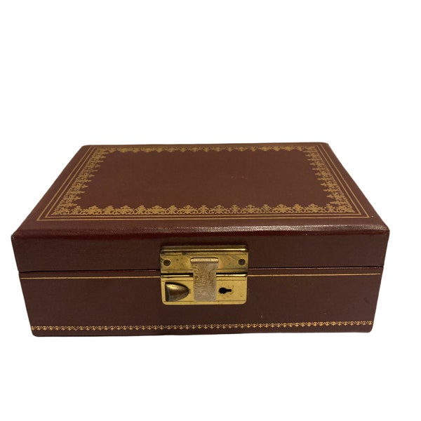 Vintage Texol Leather Lockable Jewelry Box!