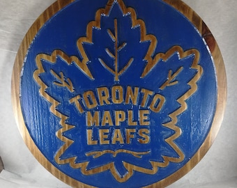 Toronto Maple Leafs Engraved Wood Sign
