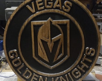 Vegas Golden Knights Engraved Wood Sign
