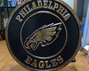Philadelphia Eagles Engraved Wood Sign