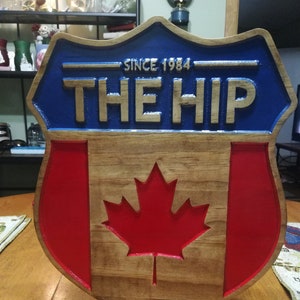 The Tragically Hip Crest Engraved Wood Sign | The Hip | Crest