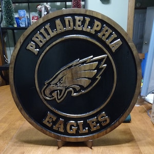 Philadelphia Eagles Engraved Wood Sign