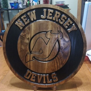 Panneau en bois gravé Devils du New Jersey