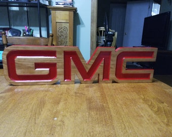 GMC Engraved Wood Sign